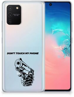 B2Ctelecom Telefoonhoesje Samsung Galaxy S10 Lite Back Cover Siliconen Hoesje Transparant Gun Don't Touch My Phone