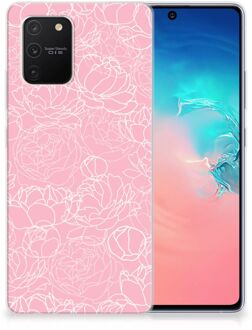 B2Ctelecom Telefoonhoesje Samsung Galaxy S10 Lite Hoesje Witte Bloemen