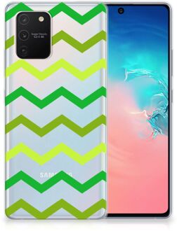 B2Ctelecom Telefoonhoesje Samsung Galaxy S10 Lite TPU Siliconen Hoesje met Foto Zigzag Groen