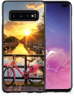 B2Ctelecom Telefoonhoesje Samsung Galaxy S10+ Hoesje maken met Zwarte rand Amsterdamse Grachten