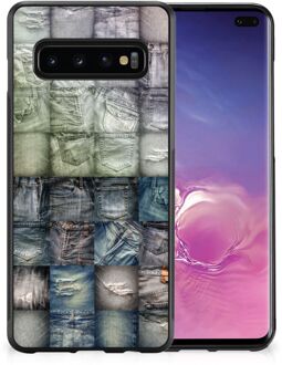 B2Ctelecom Telefoonhoesje Samsung Galaxy S10+ Leuk Hoesje met Zwarte rand Spijkerbroeken