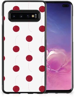 B2Ctelecom Telefoonhoesje Samsung Galaxy S10+ Silicone Case met Zwarte rand Kersen