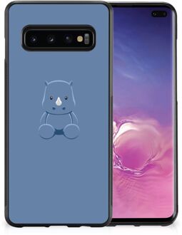 B2Ctelecom Telefoonhoesje Samsung Galaxy S10+ TPU Silicone Hoesje met Zwarte rand Baby Rhino