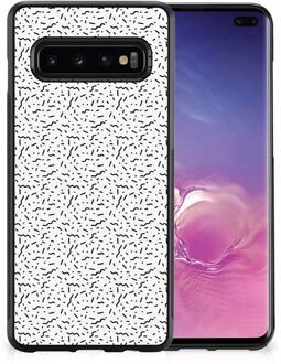 B2Ctelecom Telefoonhoesje Samsung Galaxy S10+ TPU Silicone Hoesje met Zwarte rand Stripes Dots