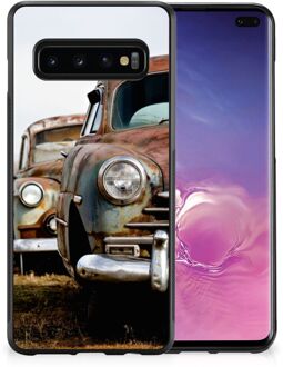 B2Ctelecom Telefoonhoesje Samsung Galaxy S10+ TPU Silicone Hoesje met Zwarte rand Vintage Auto