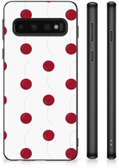 B2Ctelecom Telefoonhoesje Samsung Galaxy S10 Silicone Case met Zwarte rand Kersen