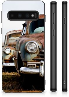 B2Ctelecom Telefoonhoesje Samsung Galaxy S10 TPU Silicone Hoesje met Zwarte rand Vintage Auto