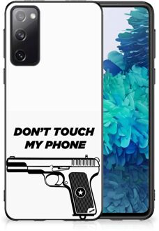 B2Ctelecom Telefoonhoesje Samsung Galaxy S20 Back Case Siliconen Hoesje met Zwarte rand Pistol Don't Touch My Phone