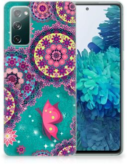 B2Ctelecom Telefoonhoesje Samsung Galaxy S20 FE Back Cover Siliconen Hoesje Cirkels en Vlinders