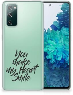 B2Ctelecom Telefoonhoesje Samsung Galaxy S20 FE Backcover Soft Siliconen Hoesje Heart Smile