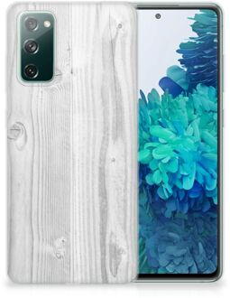 B2Ctelecom Telefoonhoesje Samsung Galaxy S20 FE Backcover Soft Siliconen Hoesje Wit Hout