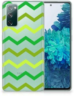 B2Ctelecom Telefoonhoesje Samsung Galaxy S20 FE TPU Siliconen Hoesje met Foto Zigzag Groen