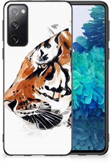 B2Ctelecom Telefoonhoesje Samsung Galaxy S20 Silicone Case met Zwarte rand Tiger