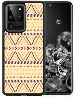 B2Ctelecom Telefoonhoesje Samsung Galaxy S20 Ultra Leuk Case met Zwarte rand Aztec Yellow