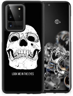 B2Ctelecom Telefoonhoesje Samsung Galaxy S20 Ultra Silicone Case met Zwarte rand Skull Eyes