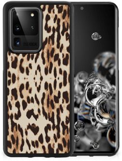 B2Ctelecom Telefoonhoesje Samsung Galaxy S20 Ultra TPU Silicone Hoesje met Zwarte rand Leopard