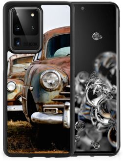 B2Ctelecom Telefoonhoesje Samsung Galaxy S20 Ultra TPU Silicone Hoesje met Zwarte rand Vintage Auto