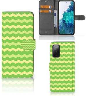 B2Ctelecom Telefoonhoesje Samsung Galaxy S20FE Book Case Waves Green