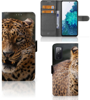 B2Ctelecom Telefoonhoesje Samsung Galaxy S20FE Book Cover Cadeautjes voor Jongens Luipaard