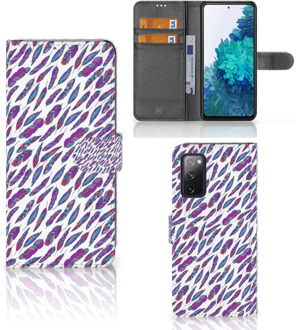 B2Ctelecom Telefoonhoesje Samsung Galaxy S20FE Flip Cover Feathers Color