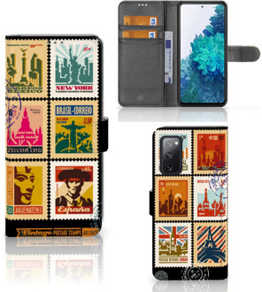 B2Ctelecom Telefoonhoesje Samsung Galaxy S20FE Flipcover Design Postzegels