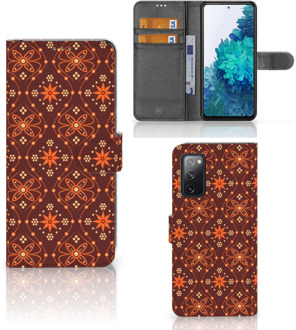 B2Ctelecom Telefoonhoesje Samsung Galaxy S20FE Wallet Book Case Batik Brown