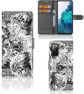 B2Ctelecom Telefoonhoesje Samsung Galaxy S20FE Wallet Book Case Skulls Angel