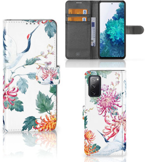 B2Ctelecom Telefoonhoesje Samsung Galaxy S20FE Wallet Bookcase Bird Flowers