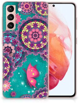 B2Ctelecom Telefoonhoesje Samsung Galaxy S21 Back Cover Siliconen Hoesje Cirkels en Vlinders