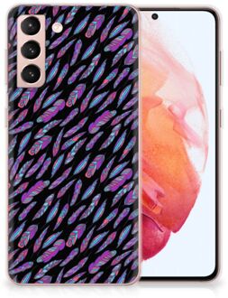 B2Ctelecom Telefoonhoesje Samsung Galaxy S21 Backcover Soft Siliconen Hoesje Feathers Color