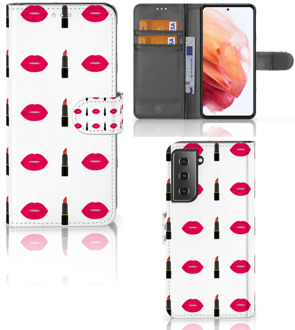 B2Ctelecom Telefoonhoesje Samsung Galaxy S21 Beschermhoes Lipstick Kiss