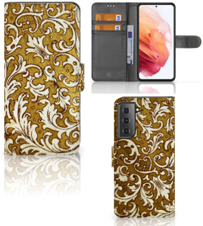 B2Ctelecom Telefoonhoesje Samsung Galaxy S21 Bookcase Barok Goud