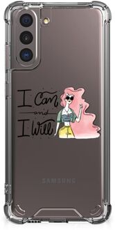 B2Ctelecom Telefoonhoesje  Samsung Galaxy S21 Leuk Case met transparante rand i Can