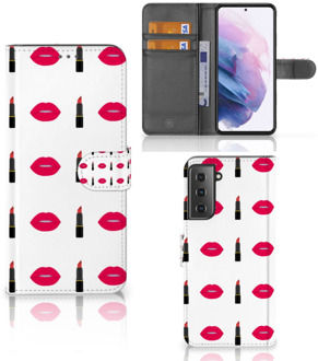 B2Ctelecom Telefoonhoesje Samsung Galaxy S21 Plus Beschermhoes Lipstick Kiss