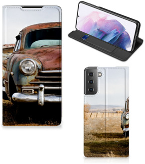 B2Ctelecom Telefoonhoesje Samsung Galaxy S21 Plus Bookcover Vintage Auto