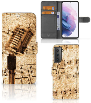 B2Ctelecom Telefoonhoesje Samsung Galaxy S21 Plus Cover Ontwerpen Bladmuziek