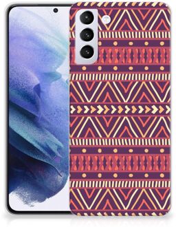 B2Ctelecom Telefoonhoesje Samsung Galaxy S21 Plus Leuk TPU Backcase Aztec Purple