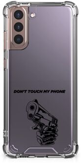 B2Ctelecom Telefoonhoesje  Samsung Galaxy S21 Plus Leuk TPU Backcase met transparante rand Gun Don't Touch My Phone