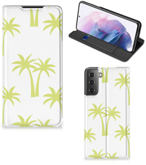 B2Ctelecom Telefoonhoesje Samsung Galaxy S21 Plus Magnet Case Palmtrees