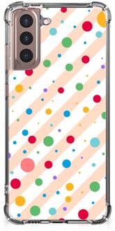 B2Ctelecom Telefoonhoesje  Samsung Galaxy S21 Plus Mapje met transparante rand Dots