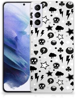 B2Ctelecom Telefoonhoesje Samsung Galaxy S21 Plus Silicone Back Cover Silver Punk