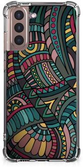 B2Ctelecom Telefoonhoesje  Samsung Galaxy S21 Plus Telefoon Hoesje met transparante rand Aztec