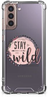 B2Ctelecom Telefoonhoesje  Samsung Galaxy S21 Plus Telefoontas met transparante rand Boho Stay Wild