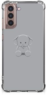 B2Ctelecom Telefoonhoesje  Samsung Galaxy S21 Plus TPU Case met transparante rand Baby Olifant