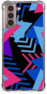 B2Ctelecom Telefoonhoesje  Samsung Galaxy S21 Plus TPU Case met transparante rand Funky Triangle