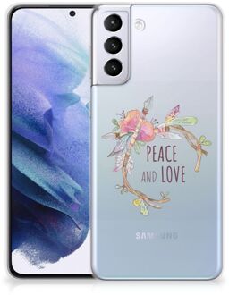 B2Ctelecom Telefoonhoesje Samsung Galaxy S21 Plus TPU Siliconen Hoesje Boho Text