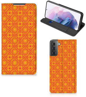 B2Ctelecom Telefoonhoesje Samsung Galaxy S21 Plus Wallet Case Batik Orange