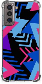 B2Ctelecom Telefoonhoesje  Samsung Galaxy S21 TPU Case met transparante rand Funky Triangle