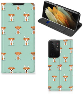 B2Ctelecom Telefoonhoesje Samsung Galaxy S21 Ultra Bookcase Pups