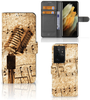 B2Ctelecom Telefoonhoesje Samsung Galaxy S21 Ultra Cover Ontwerpen Bladmuziek